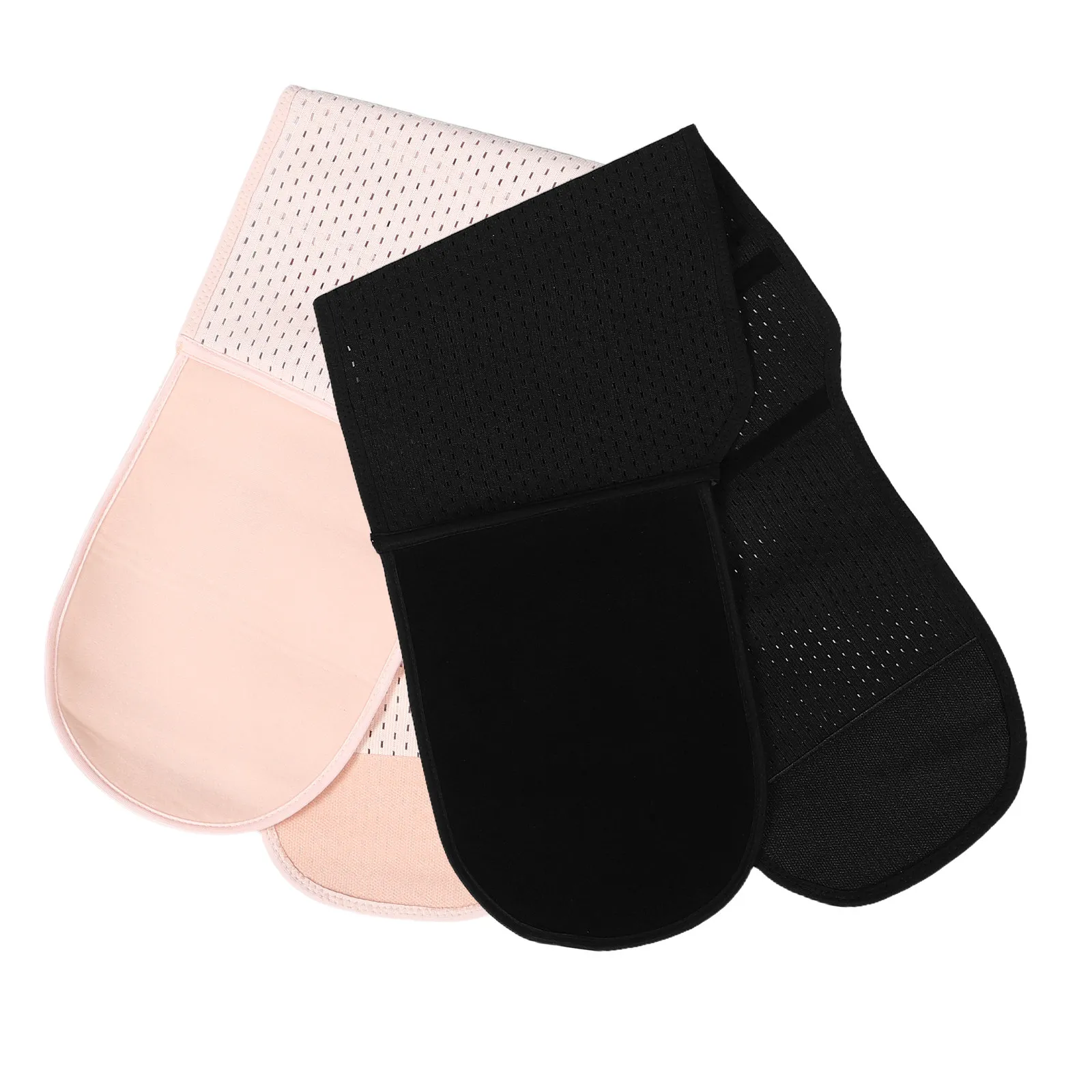 女性用産後用ウエストベルト2枚セット。通気性があり、肌に優しい素材を使用。マジックテープ式で、腹部をサポートし、体型を整え、産後の回復を促します。