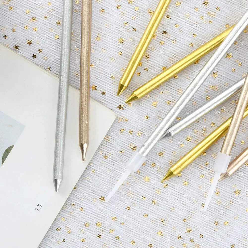 6 stücke Lange Bleistift Geburtstag Kerze Kuchen Dekorieren Lieferungen Kreative Party Bunte Kerze Kuchen Topper Set Backen Dekorationen Werkzeug – Detail 11