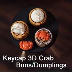 3D Crab Keycap Mechanical Keyboard Translucent Magnetic Absorption Food Buns/Dumplings Keycap Office Decompression ESC keys