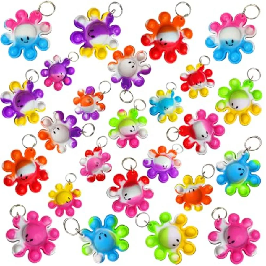 

30 Packs Bulk octopus Mini Pop Keychain, Sea Animal Party, Fidget for Teens and Birthday Party Favors Supplies Summer Student P