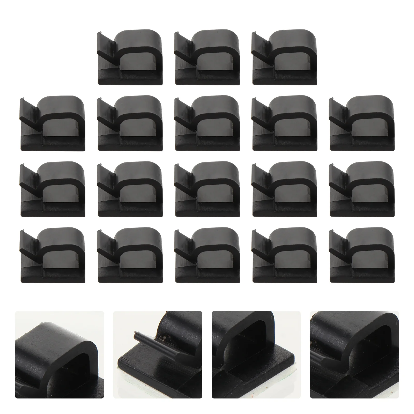 100 قطعة مشابك كابلات ذاتية اللصق من النايلون منظمات سلك تثبيت أبازيم لإدارة كابلات USB للكمبيوتر #5