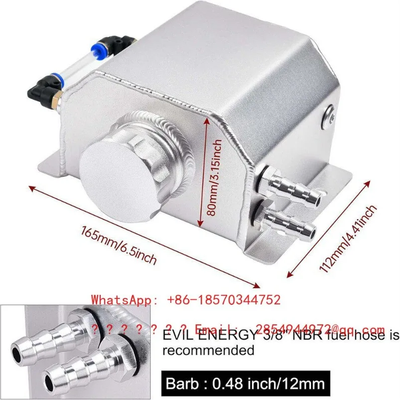 Hot-selling Car Modification Accessories Square Breather Oil Pot Modification 1L 2L Fuel Tank General Purpose Car