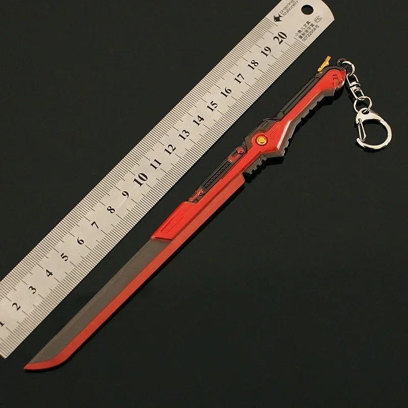 21 cm Valorant Peripherie Elektrische Gerade Messer Modell Legierung 1:6 Handwerk Spielzeug Sammlung Schlüsselbund Ornamente für Valorant Fans Geschenk