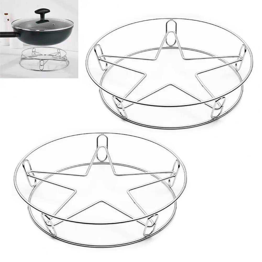 Stainless Steel Hollow Star Design Heat Resistant Cooling Rack, Non-Slip Multi-Purpose Steaming Rack For Hot Pots And Pan