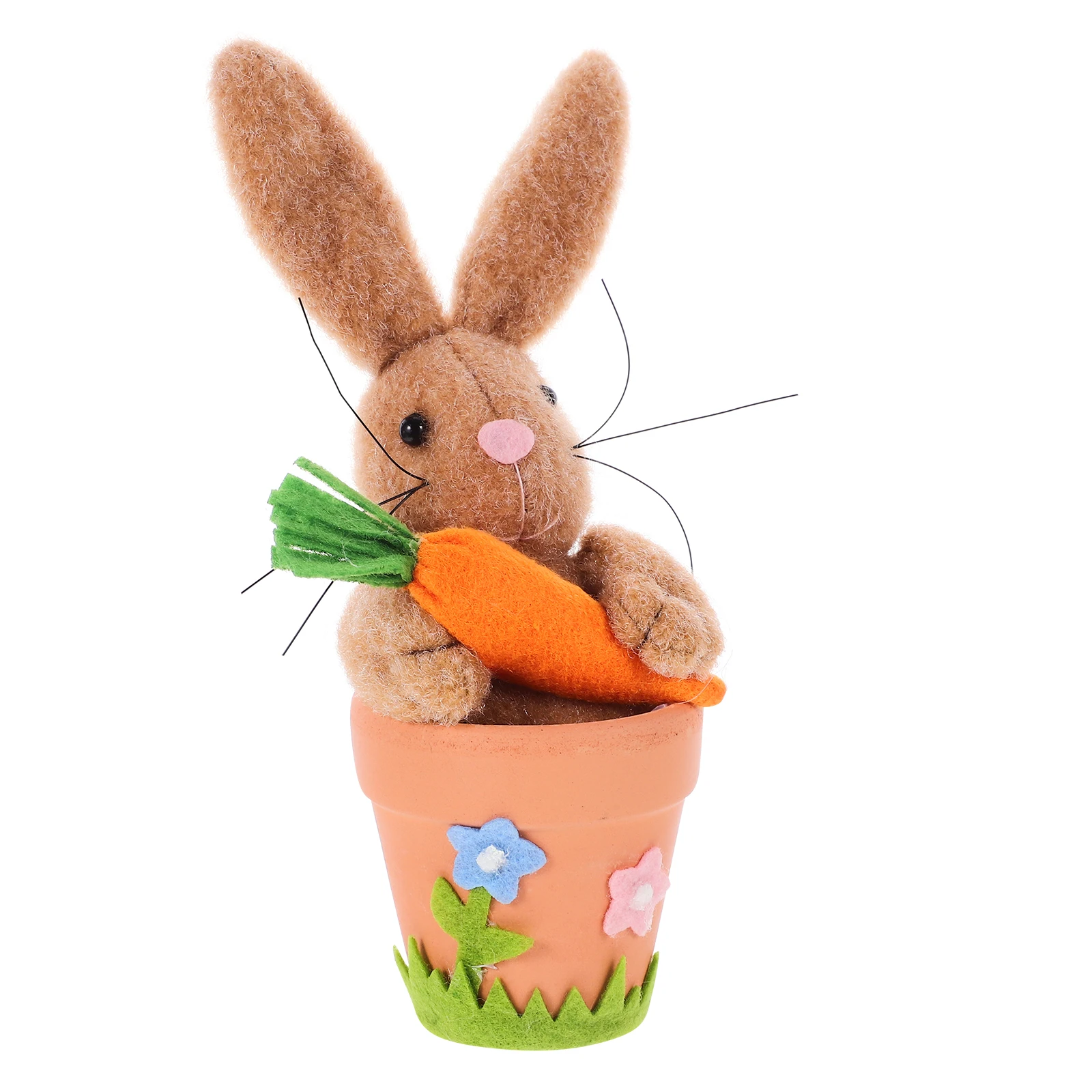 

Carrot Rabbit Statue Decorative Home Garden Bunny Ornament for Desktop Shelf Mantel Farmhouse Country Modern Interior Easter