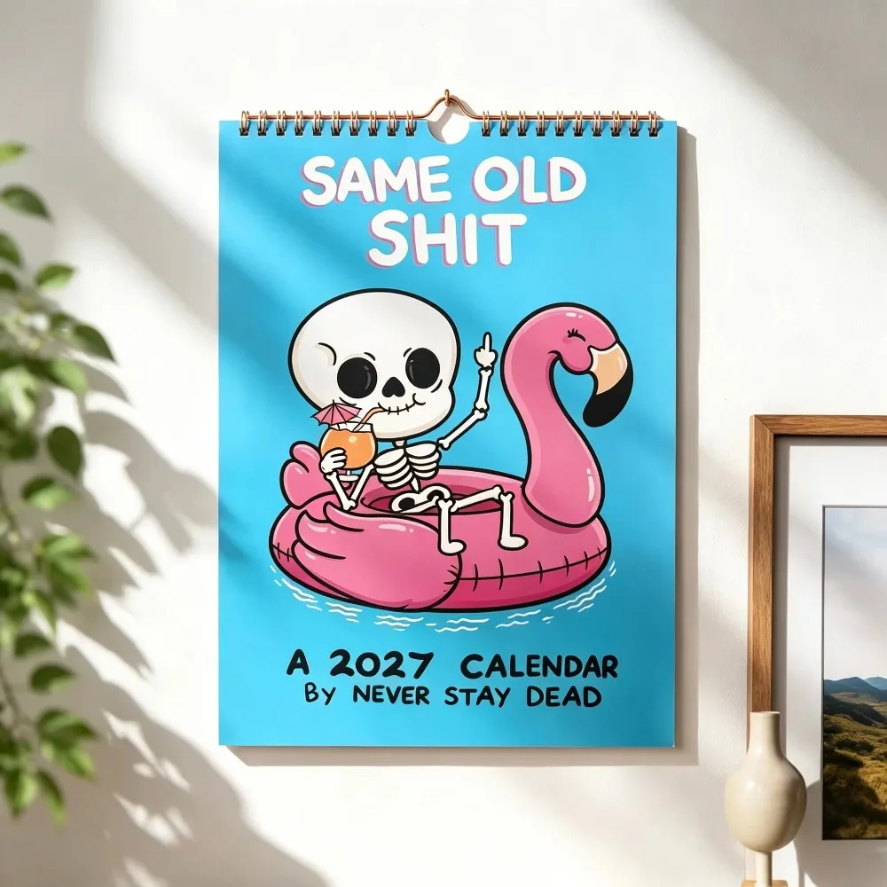2027 Adult Humor Wall‑Hanging Calendar, Graffiti Novelty Gag Gift for Home Office