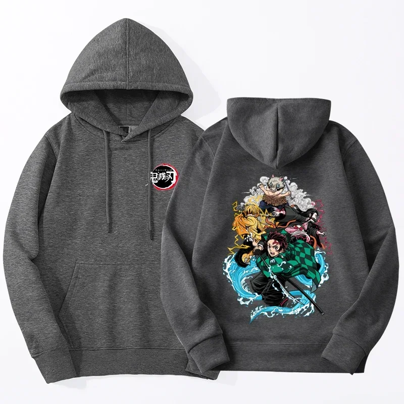 Demon Slayer Anime Hoodie Men Women Tanjirou Nezuko Sweatshirts Kimetsu No Yaiba Oversize Japan Anime Sudaderas Pullover 4XL