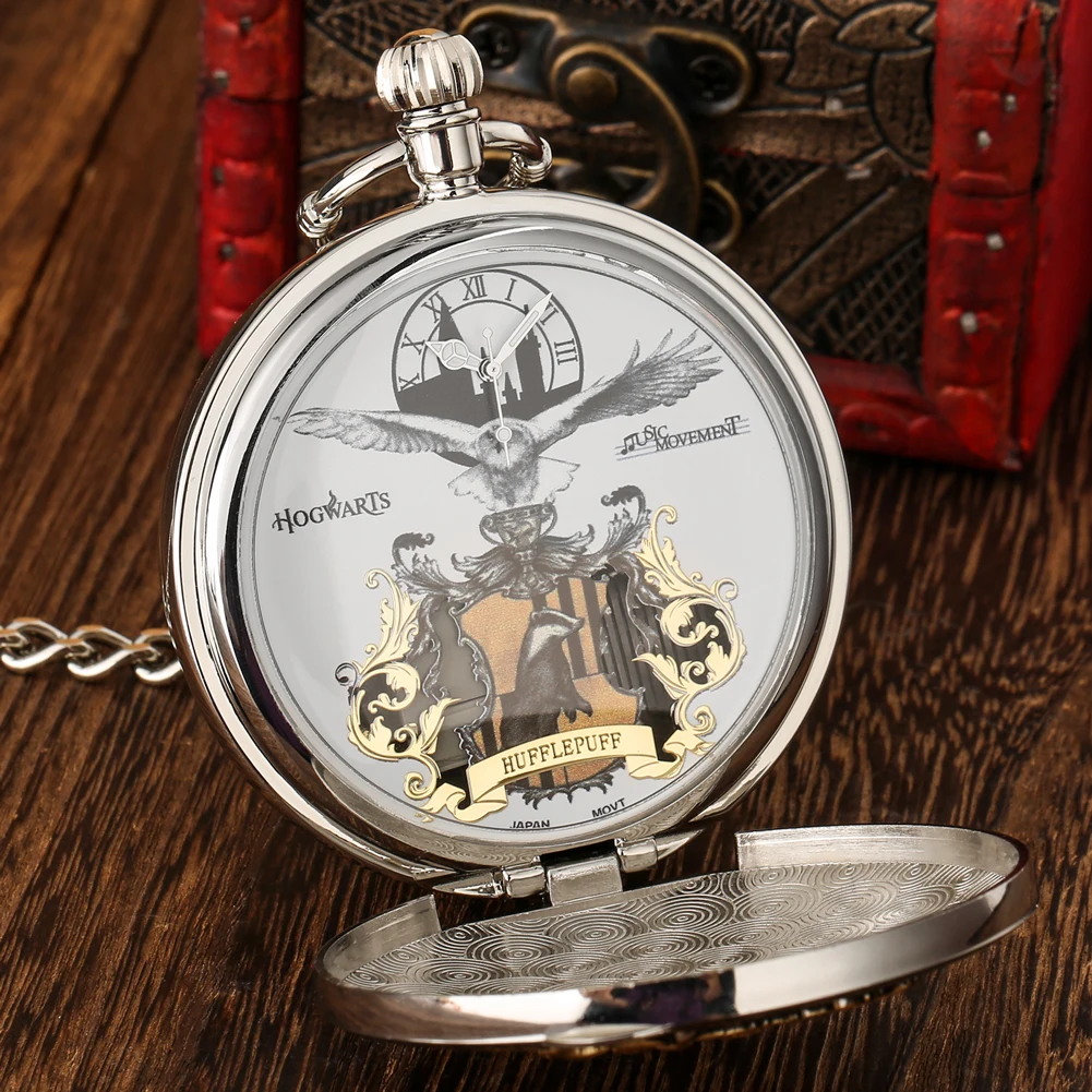 Musikalische Taschenuhr schwarz/silber/gold/roségold Quarz Handkurbel spielen Musik uhren Anhänger Kette Anhänger Uhr Geburtstags geschenke