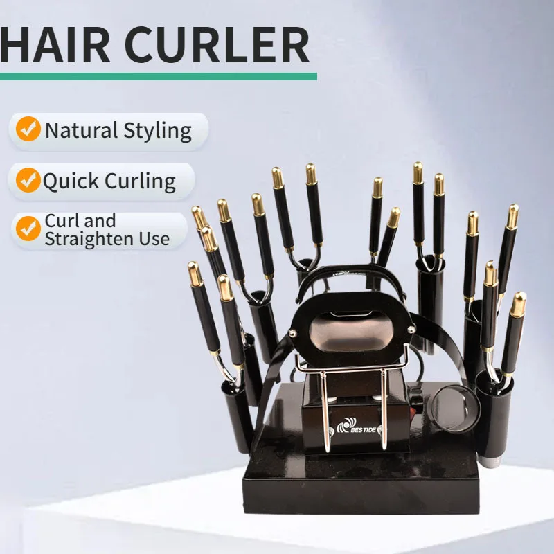 Ceramic Curling Tool with Electric Heater System, Hair Beauty Perm and Styling Tongs for Professional Hair Care