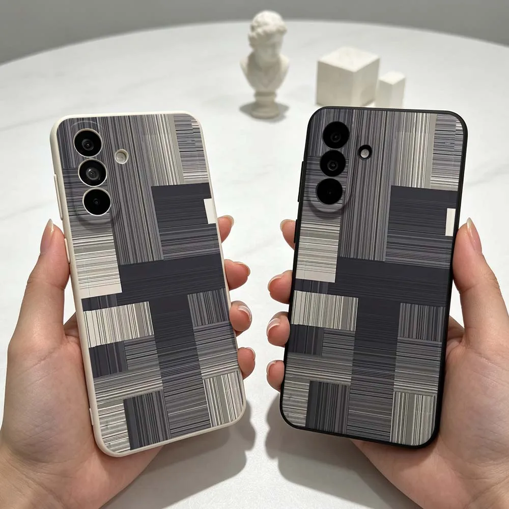 Gray Striped Pattern Gift For Samsung Galaxy A07 A14 A15 A26 A35 A36 A55 A56 A52 A34 A72 A17 A71 Soft Phone case
