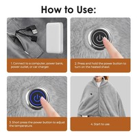 High Quality Wearable USB Electric Heated Blanket Washable 3 Heating Levels Warming Shawl Portable Leg Cover Office/Home/Camping