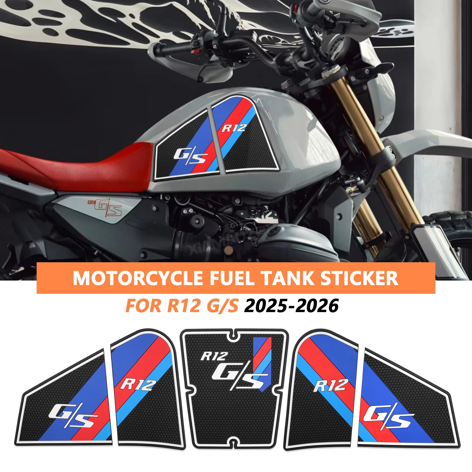 

For BMW R12 G/S R12GS R12 GS R12G/S 2025 2026 Motorcycle Tank Pad Side Grips Gas Fuel Oil Knee Protector Stickers Decals