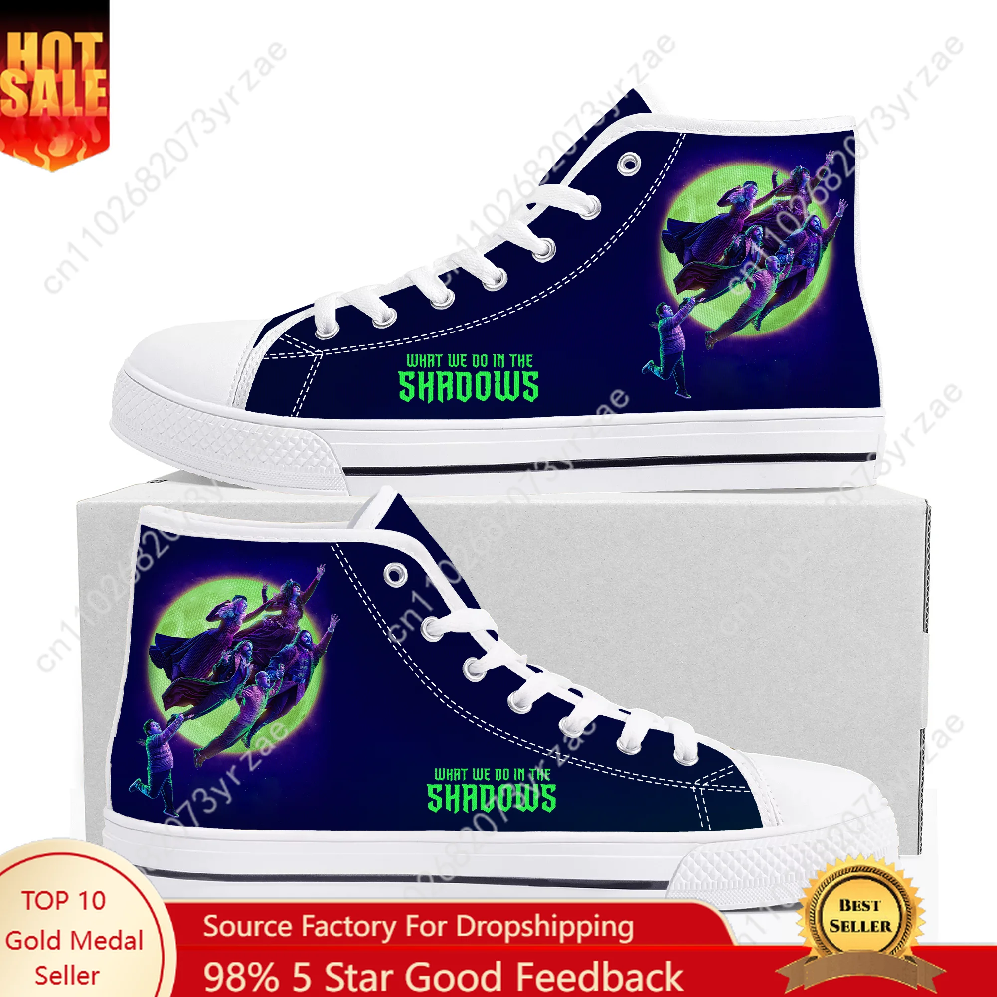 

What We Do in The Shadows High Top High Quality Sneaker Mens Womens Teenager Canvas Sneaker Casual Patterns Shoe Customize Shoes