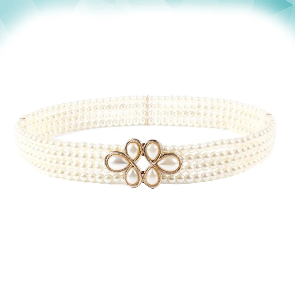 

Pearl Flowers Wedding Dress Accessories Elegant Chain for Bridesmaid Party Bride Bride Wedding Belt Belt Waistband