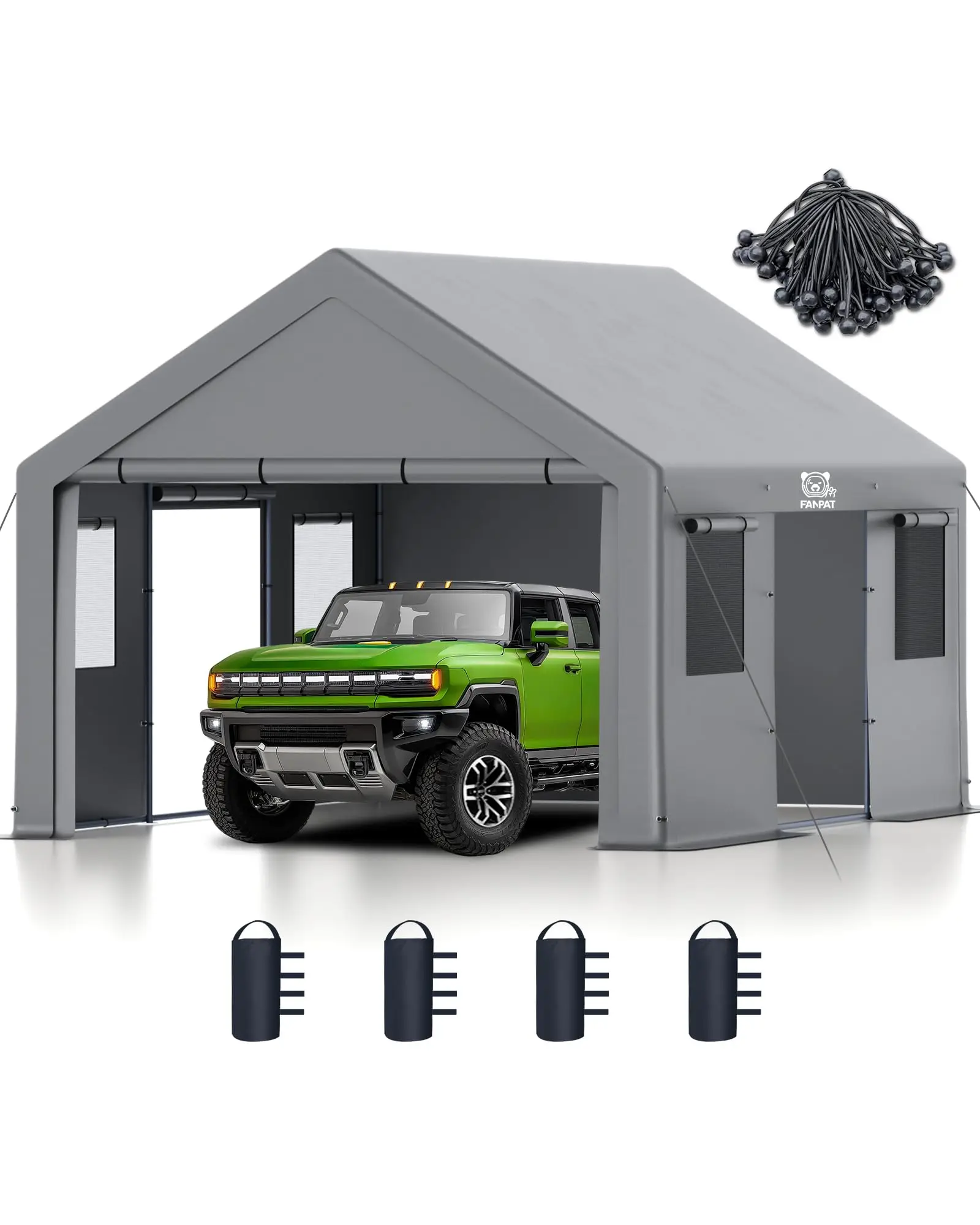 13x20 FT Heavy Duty Carport, Portable Garage Waterproof & UV Protected Car Canopy with Reinforced Steel Frame, Outdoor