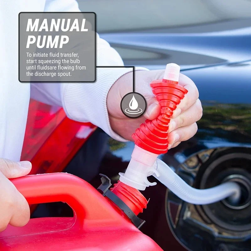 Manual Diesel Gasoline Fuel Transfer Pump Hand Operated Oil Sucker Syphon Suction Petrol Extractor for Truck Car SUV Motorcycle view 2