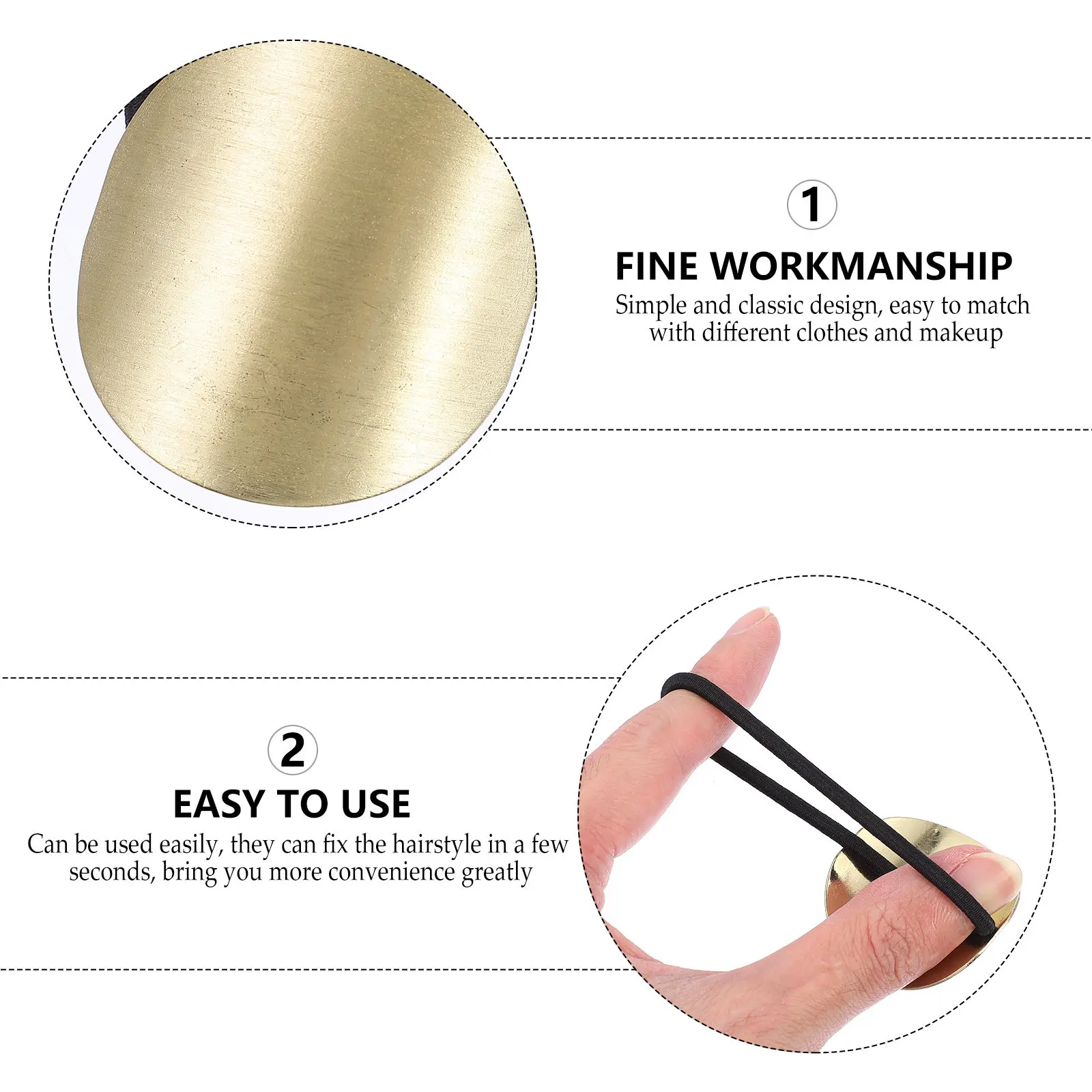 

4Pcs Metal Hair Ropes Stylish Elastic Hair Bands for Women Girls Secure Ponytail Holders Daily Use Ponytail Cuff