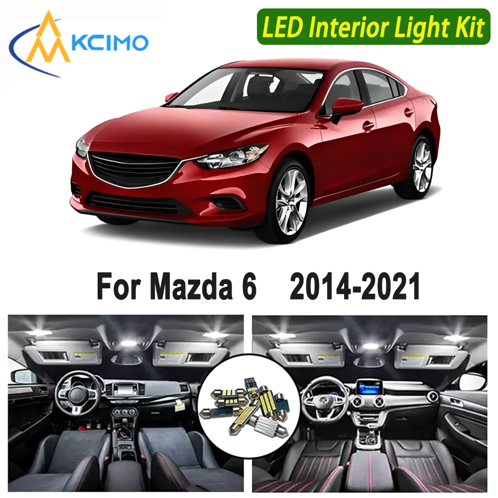 

Kcimo LED For Mazda Mazda 6 (2014-2021) Premium Bright LED Interior Dome Map Trunk Light Kit Car Led Lamps Car LED Lights Canbus