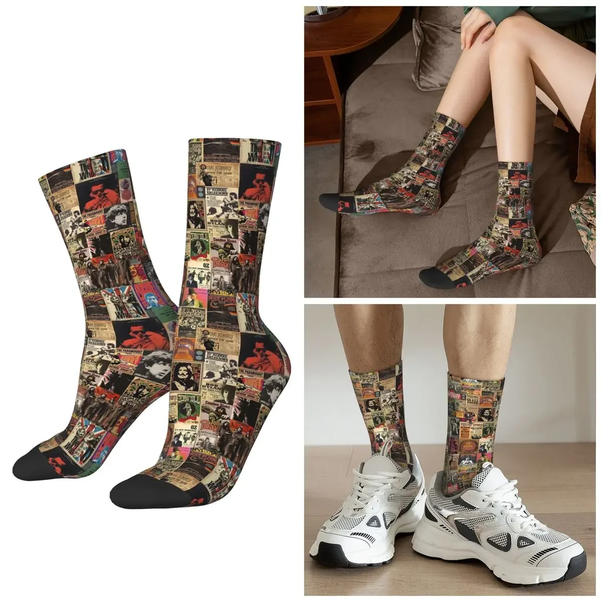 

All Seasons Rock N' Roll Stories Socks Harajuku Crew Socks Casual Stockings for Men Women Valentine's Day Gifts