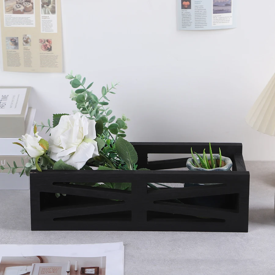 Simple wooden storage box, toilet tissue, aromatherapy decorative storage box, bathroom toiletries finishing box.