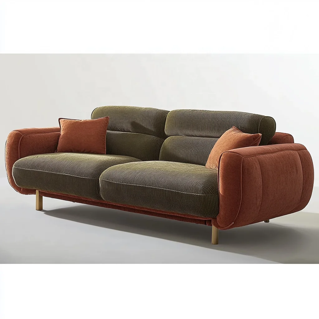 

Italy 2-Seater Velvet Modular Sectional Sofa Couch Set Soft Upholstered For Villa Apartment Hotel Living Room Sponge Filling