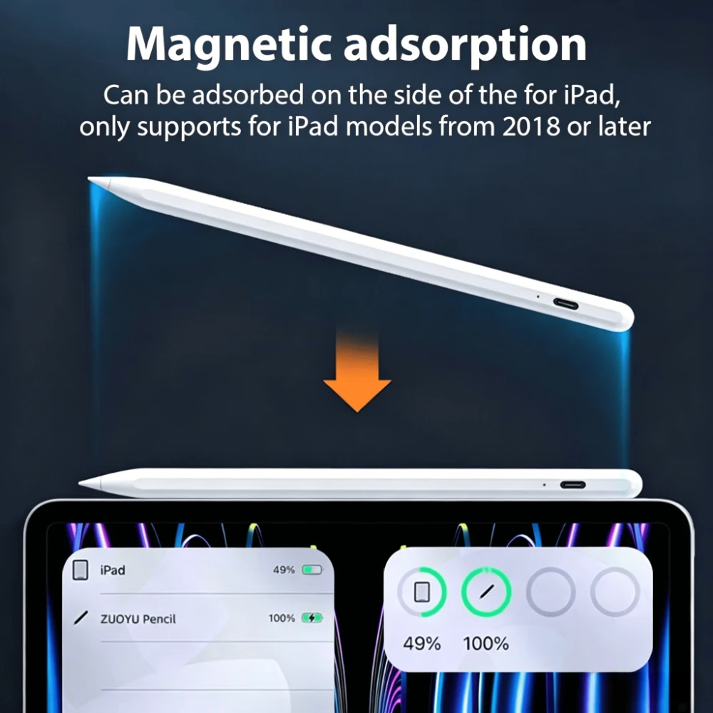 For Apple Pencil For Ipad Pro 13 12.9 M4 Air 11 5 4 M3 M2 Stylus Pen 8 10 9 9th 10th Gen A16 Mini 6 7 2025 Bluetooth Touch Pens