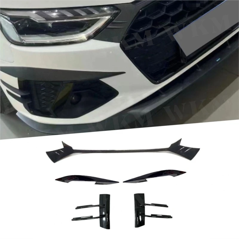 

For Audi A4 S4 2020-2024 Not Standard Front Hood Trim Front Fog Light Eyebrow Fog Lights Spoiler Air Deflector Car Body Trim