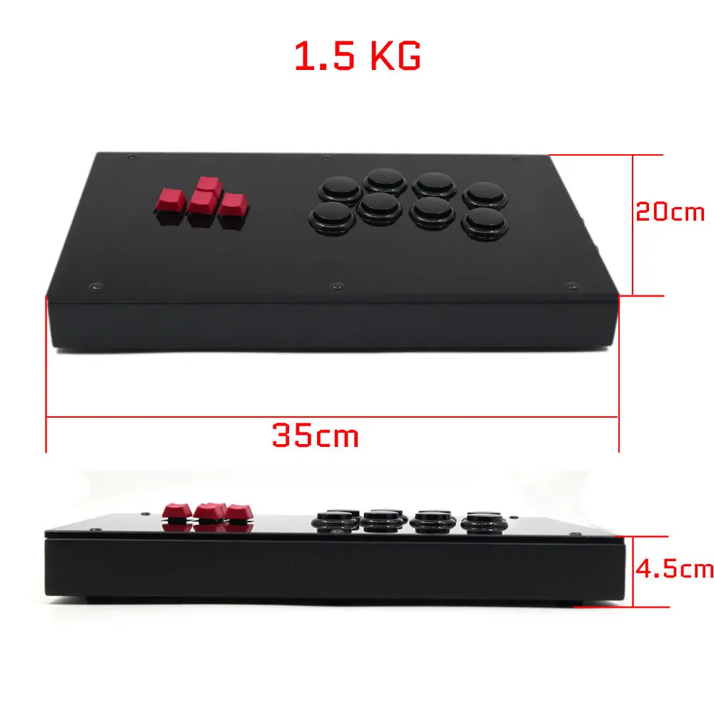 F6 키보드 버튼 Figbox 아케이드 히트박스 컨트롤러 조이스틱 파이트 스틱, PS4, PS3, PC Sanwa OBSF-30 Cherry MX Black