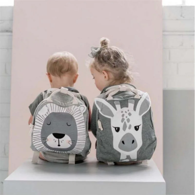 3-8 Years Old Kids School Bag Boys Girls Backpack Nordic Style Cartoon Animal Children Snack Toy Storage Bag Baby Backpack