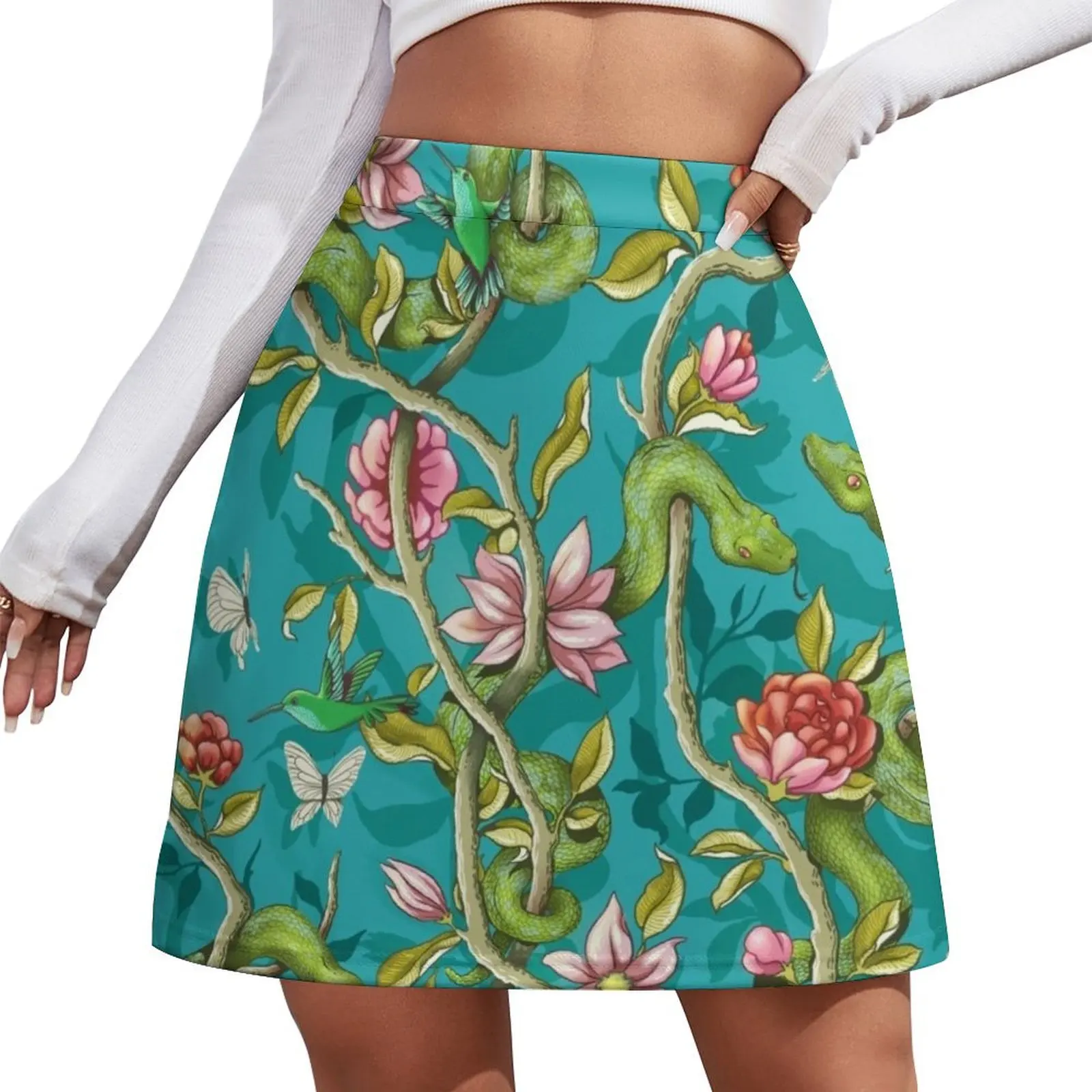 Morning Song - turquoise Mini Skirt women's skirt 2025 trend skirt for women fashion cute Mini