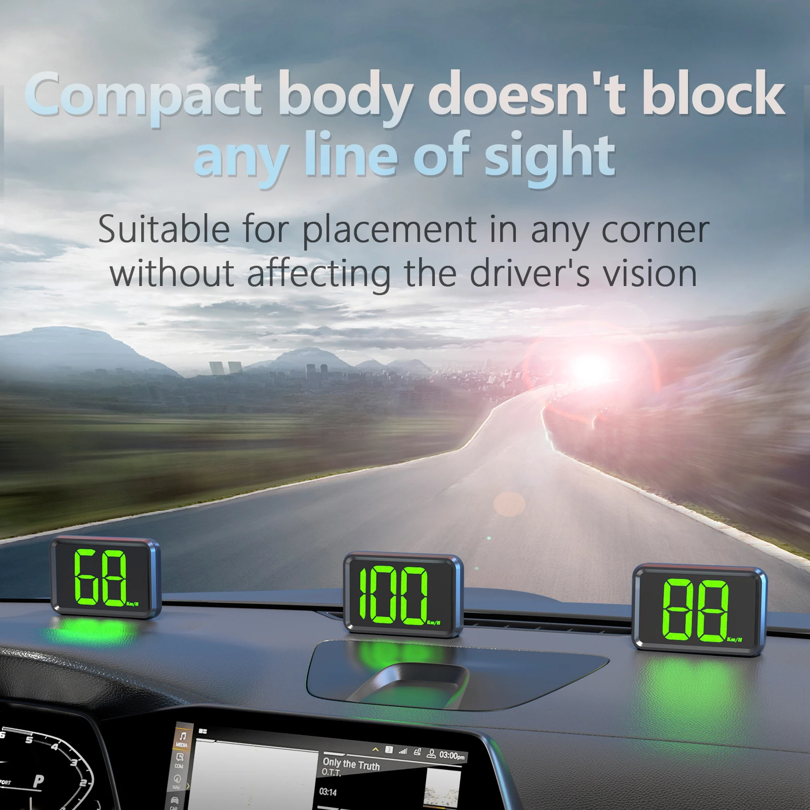 Universal X1 GPS HUD Car Digital Speedometer HD Large Screen KMH Head‑Up Display Plug & Play Auto Speed Monitor For All Vehicles