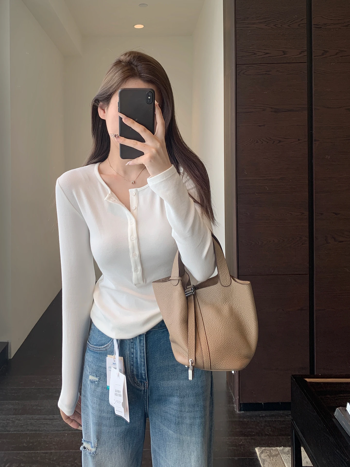 

Удобная женская футболка с длинным рукавом и воротником хенли, модная, из тонкой ткани, мягкая, дышащая, легкая, для весны