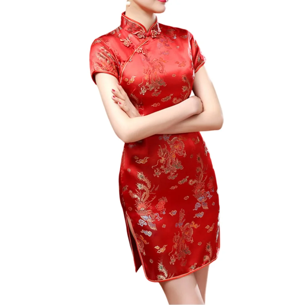 Abito da donna in stile cinese Abito dal design retrò Manica corta Stile casual Abbigliamento da festival Gonna lunga Abito cinese