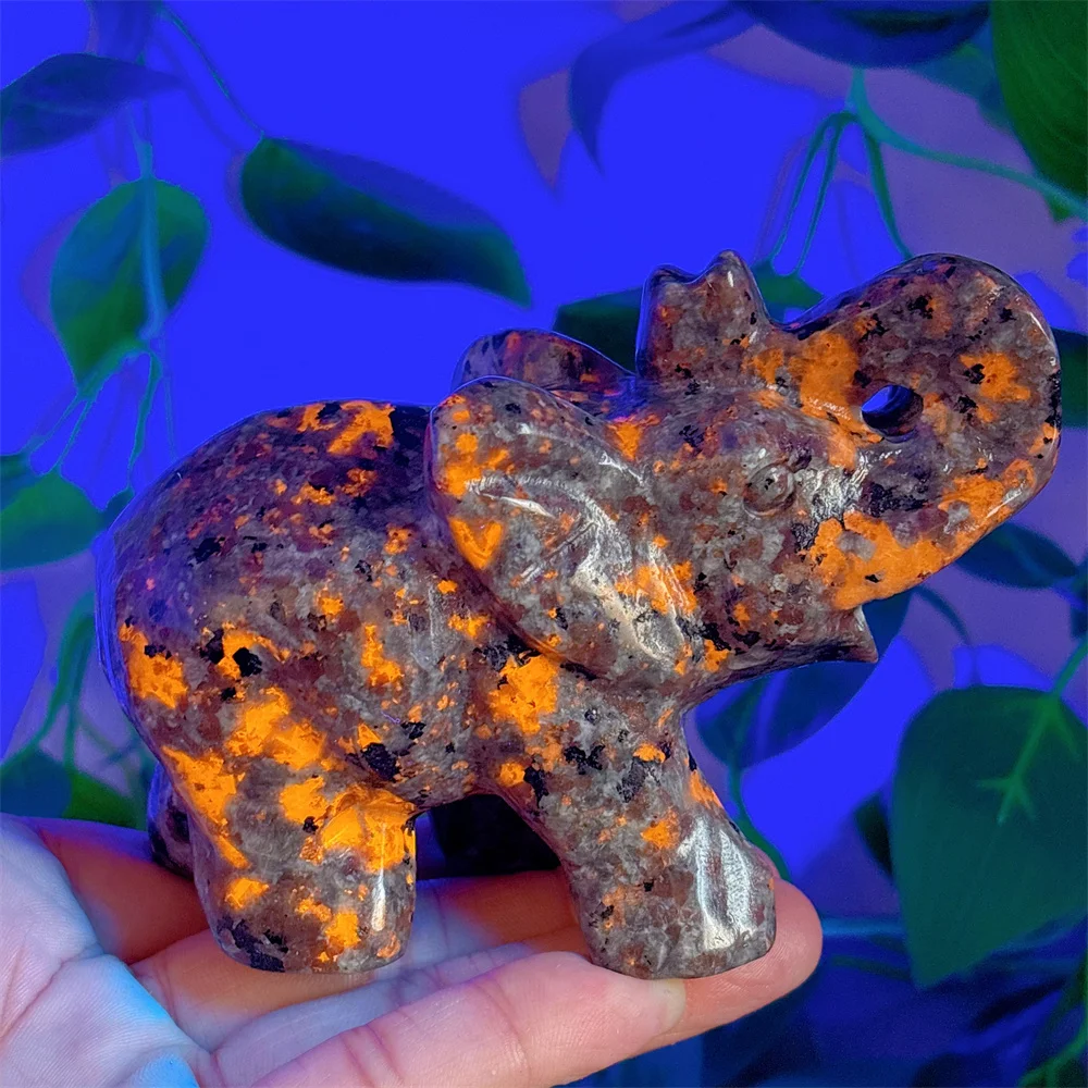 Yooperlite Elephant Crystal Natural Stone Quartz Minerals Home Decoritems Reiki Gifts Energy Healing Lucky Auspicious Love
