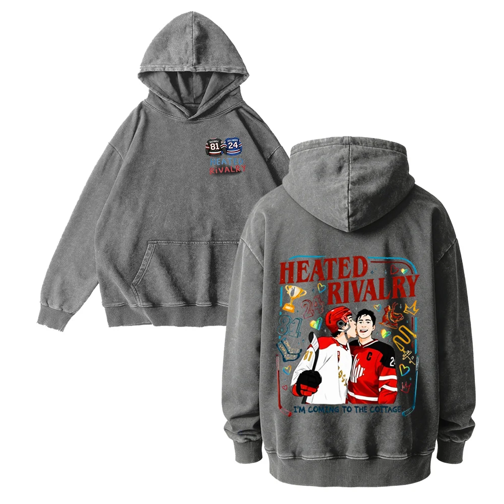 

Толстовка с принтом «Heated Rivalry», винтажный стиль, хлопок, для мужчин и женщин, хип-хоп, спортивный пуловер, модный свитшот, высокое качество