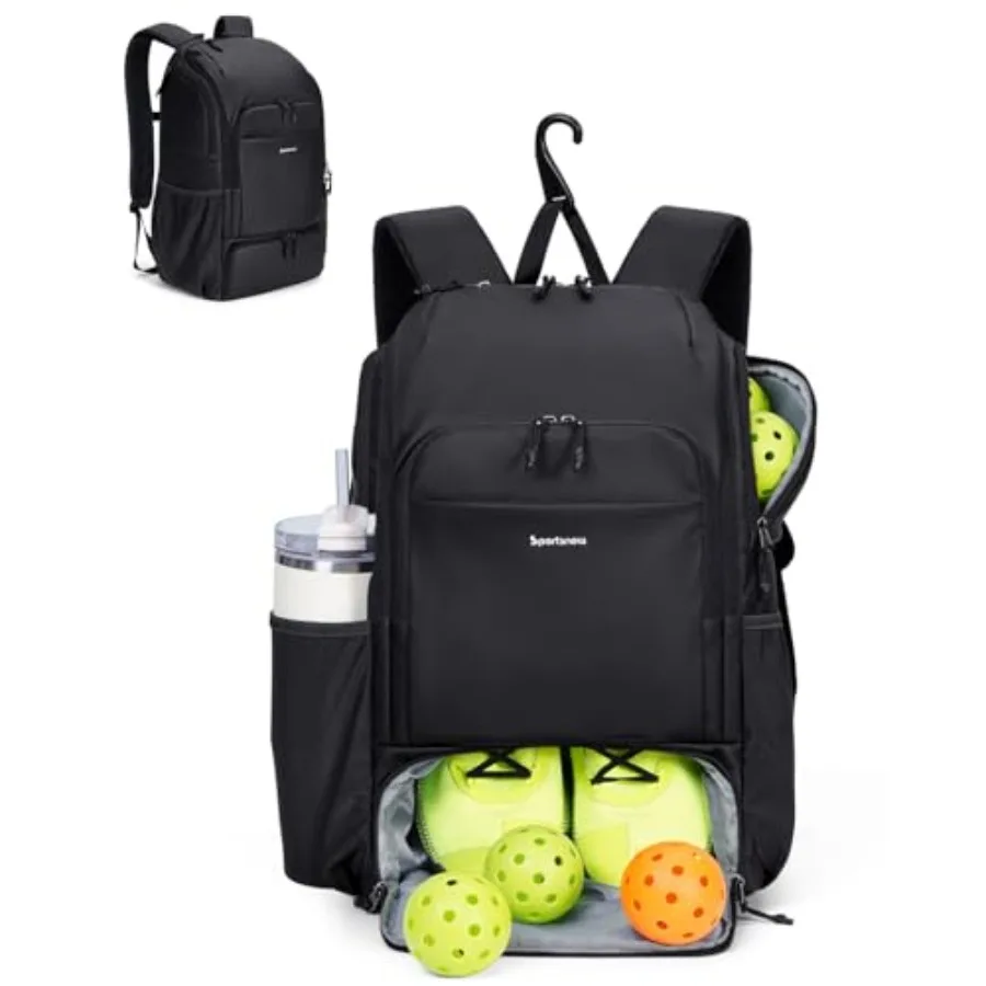 Pickleball Bag Large Sports Pickleball Backpack with Shoe Compartment for Men Women Patent Pending