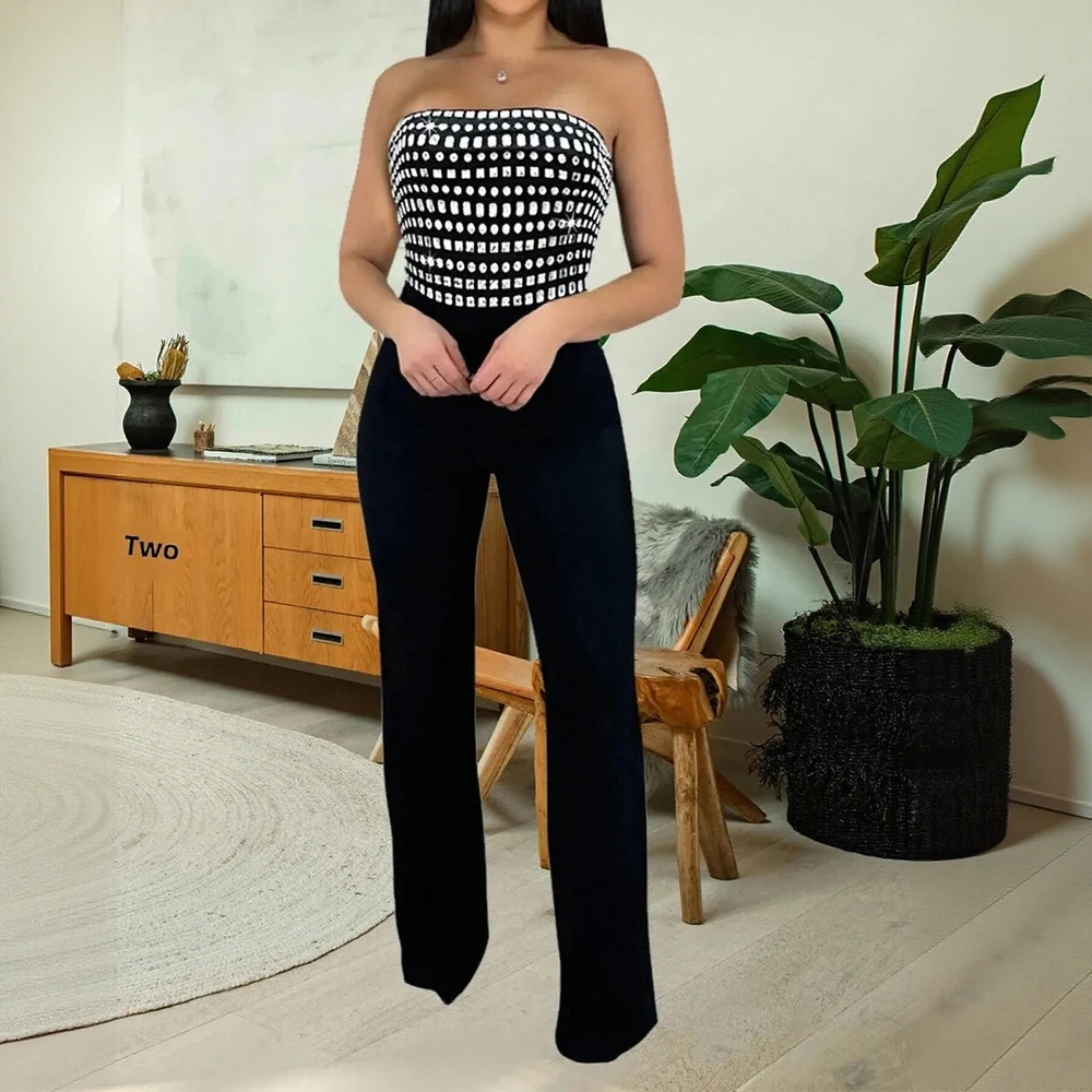 

Повседневный облегающий комбинезон с круглым вырезом, декоративный элемент, женские универсальные длинные брюки, модный стиль