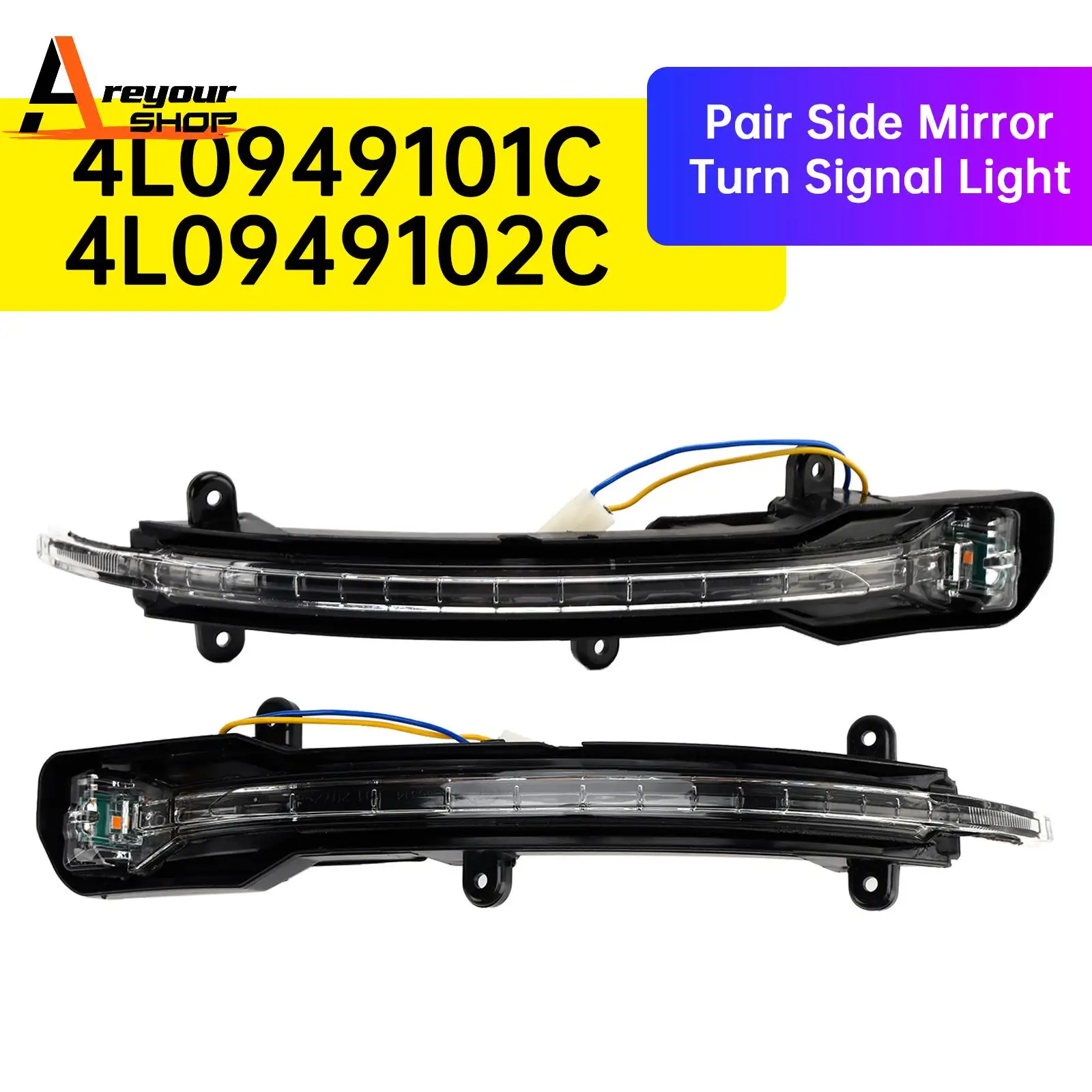 

Пара указателей поворота бокового зеркала для Audi Q5 MK1 Q7 MK1 4L0949101C 4L0949102C