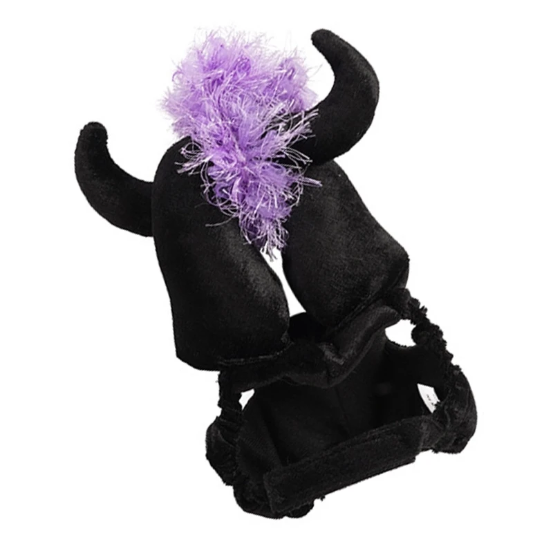 2024 New Festival Dog Costume Roleplaying Pet Party Cloak Devil Horn Hat Cats Clothes Pet Witch Costume Halloween Dog Photo