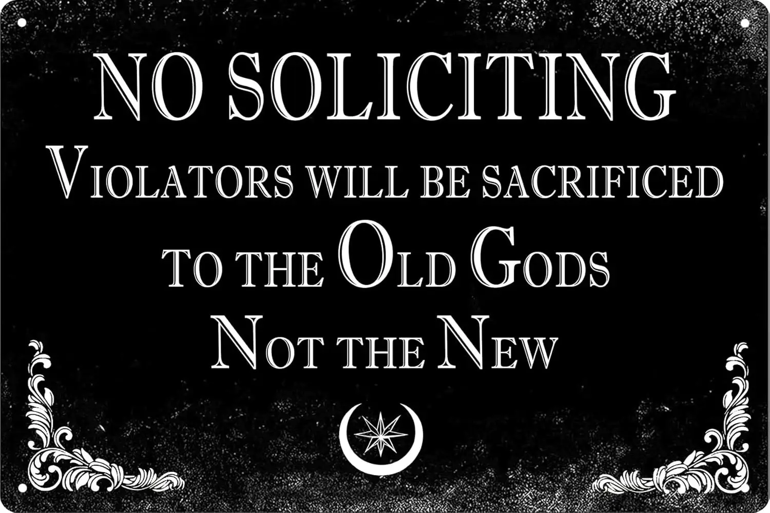 Metal Tin Sign Wall Decor No Soliciting Sign Gothic Decor For Kitchen Home House Office Man Cave No Soliciting Sign for Hou sign
