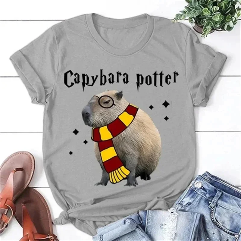 Funny Capybara Graphic T-Shirt For Men Women Cute Animal 3D Printed Tees Summer Casual Loose T Shirts O-Neck Short Sleeves Tops