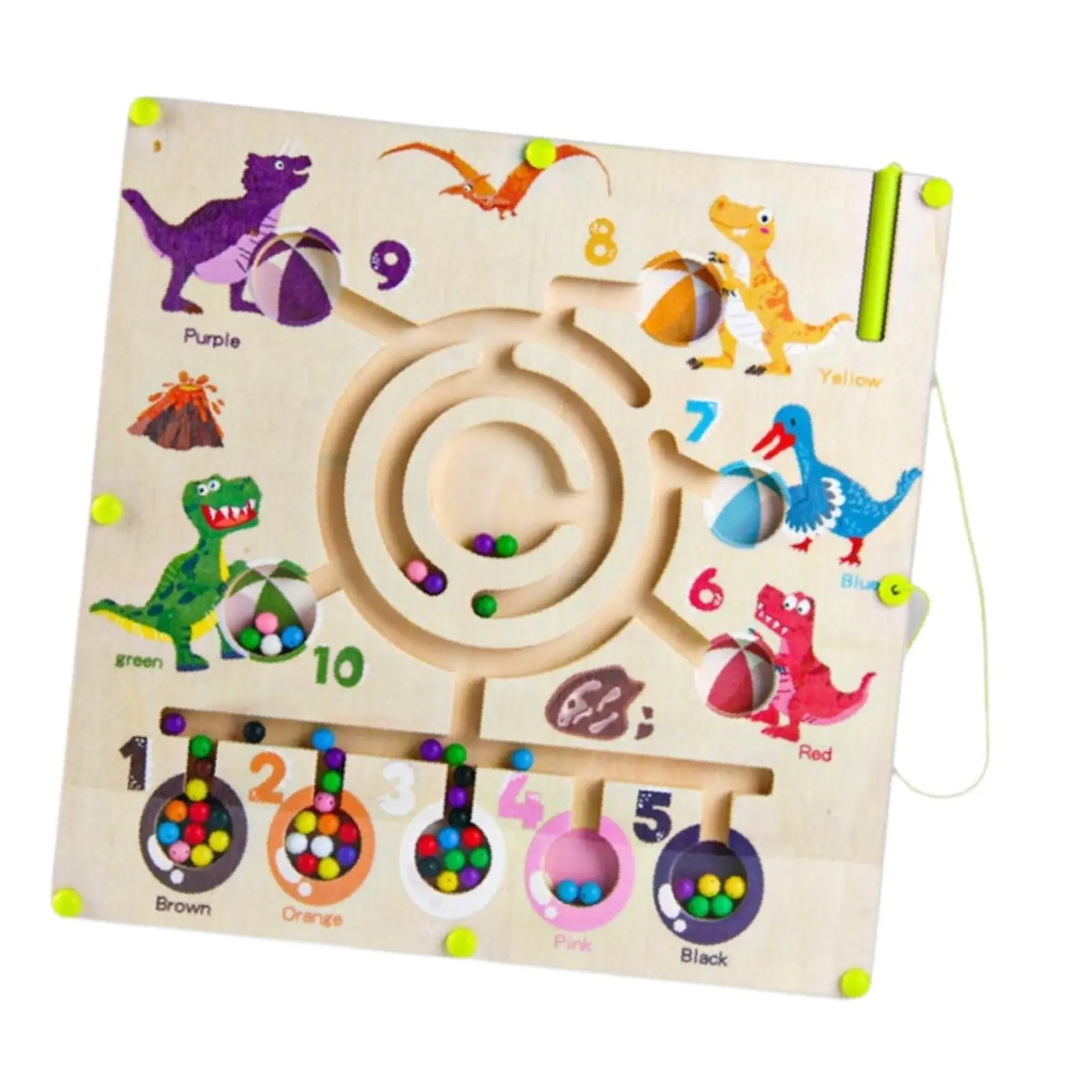 Wooden Dinosaur Maze Puzzle Color Sorting Game for Family Game Kids