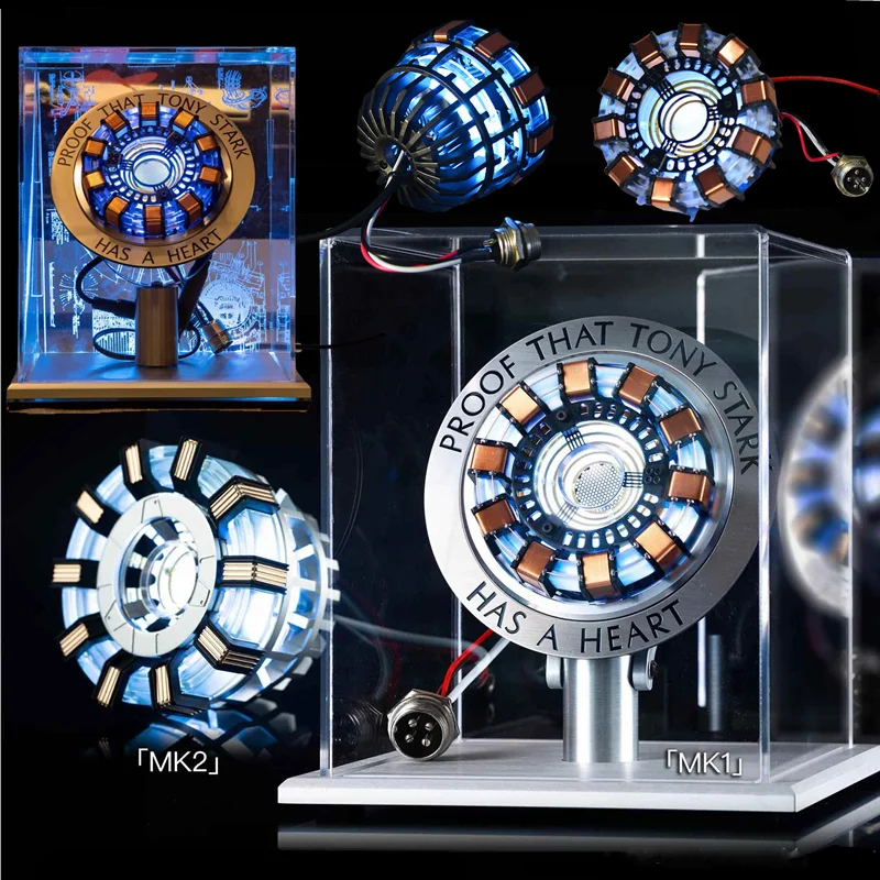المنتقم الرجل الحديدي Mk1 MK2 توني ستارك قوس مفاعل قلب علامة الشكل مصباح ليد نموذج خارقة تأثيري اللعب الصدر مصباح الاطفال هدية #1