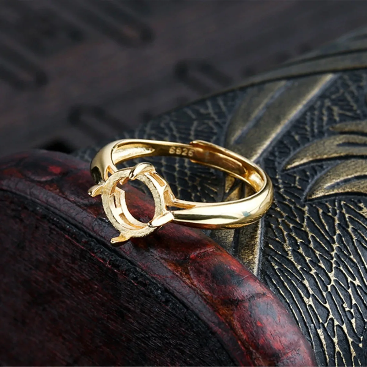 

Ring Blank (5x5mm/6x6mm/8x8mm/9x9mm/10x10mm/12x12mm/15x15mm Round Blank) Adjustable 925 Silver Ring Base