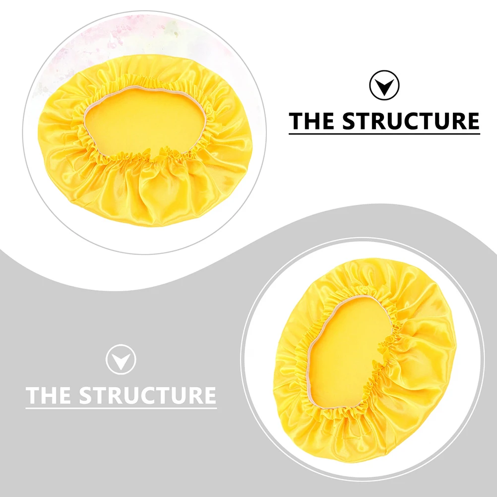 

2pcs Round Silk Beauty Sleep Caps Bonnet For Women Night Home Use Lace Head Cover Bouffant Face Wash Bath