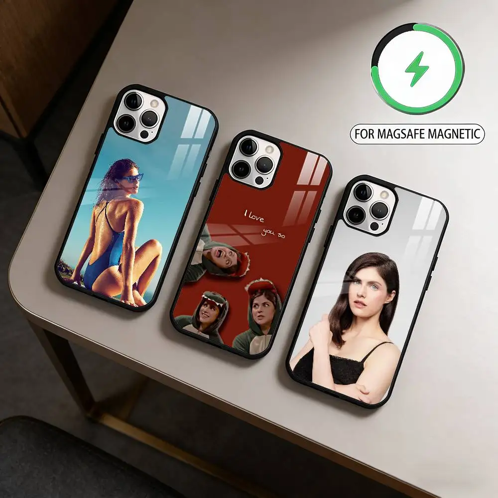 

A-Alexandra D-Daddario Magnetic For Magsafe Wireless Charging Phone Case For iPhone17,16,15,14,13,12,11 Plus,Pro Max
