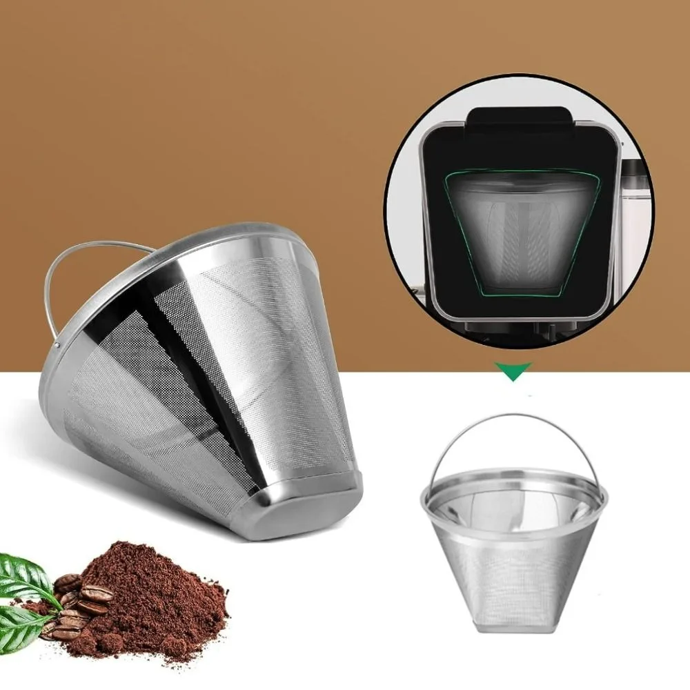 

304 Stainless Steel Drip Coffee Machine Filter with Foldable Handle Fine Mesh Coffee Powder Basket Reusable Tea Strainer