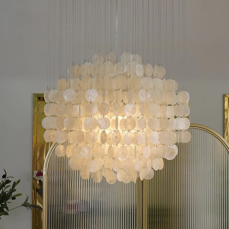 Modern Shell Pendant Lights Gold Chrome Metal Living Room Kitchen Island Hanging Light Fixtures Hotel Hall Luminaire Suspension