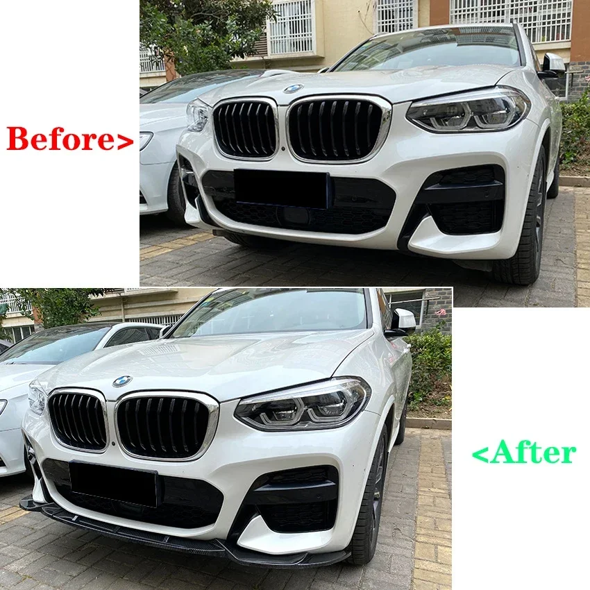 Front Bumper Lip Spoiler Splitters For BMW X3 X4 G01 G02 M-Pack 2018-2021 Front Bumper Splitter Lip Spoiler Diffuser Body Kit