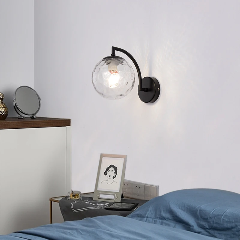 Bedside Wall Lamp Nordic Minimalist Modern Living Room Background Wall Lamp Light Luxury Creative Bedroom Study Corridor Lamp